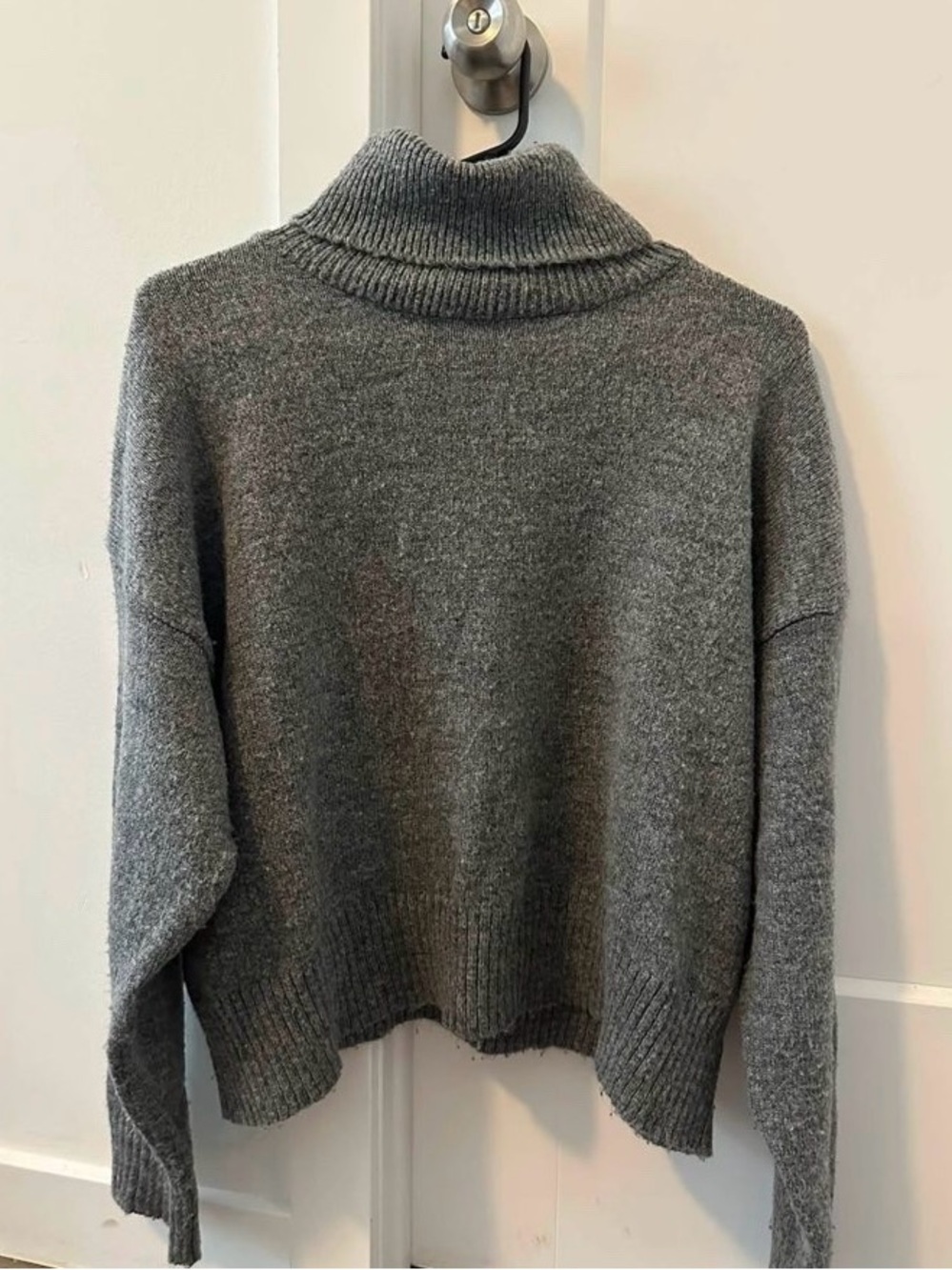 Zara Gray Turtleneck Knit Sweater